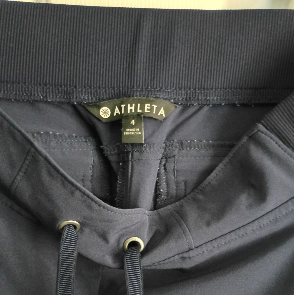 ATHLETA Midtown Ankle Pant Drawstring Joggers featherweight Navy Blue Size 4 - Picture 7 of 7